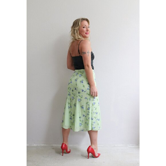 1990's Vintage April Cornell Spring Florals Skirt // Women's Medium to Large - Picture 10 of 11
